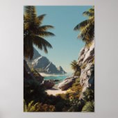 Tropical Paradise Beach - Schilderachtig kustkunst Poster (Voorkant)