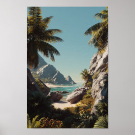 Tropical Paradise Beach - Schilderachtig kustkunst Poster