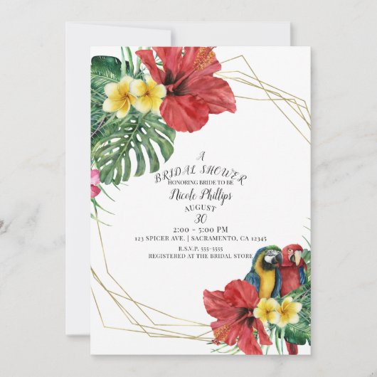 Tropical Paradise Birds Floral Vrijgezellenfeest Kaart (Voorkant)