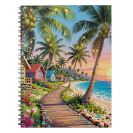 Tropical Paradise Coastal Seaside Cottage Ocean  Notitieboek
