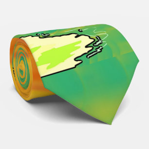 Tropical Paradise Desert Island Oranje zonsonderga Stropdas