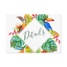 Tropical Paradise Exotische Vogels Bruiloft Detail