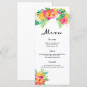 Tropical Paradise Foliage Bruiloft Receptie menu (Voorkant / Achterkant)