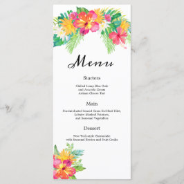 Tropical Paradise Foliage Bruiloft Receptie menu