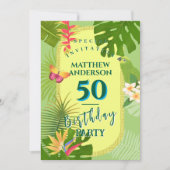 Tropical Paradise jaarlijkse groene verjaardag uit Feestdagenkaart (Voorkant)