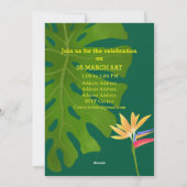 Tropical Paradise jaarlijkse groene verjaardag uit Feestdagenkaart (Achterkant)