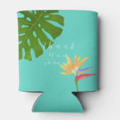 Tropical Paradise Jaarlijkse Verjaardag Blauwgroen Blikjeskoeler (Achterkant)