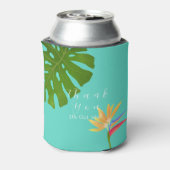 Tropical Paradise Jaarlijkse Verjaardag Blauwgroen Blikjeskoeler (Blikje Achterkant)