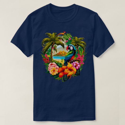 Tropical Paradise kleurrijke illustratie T-shirt (Design voorkant)