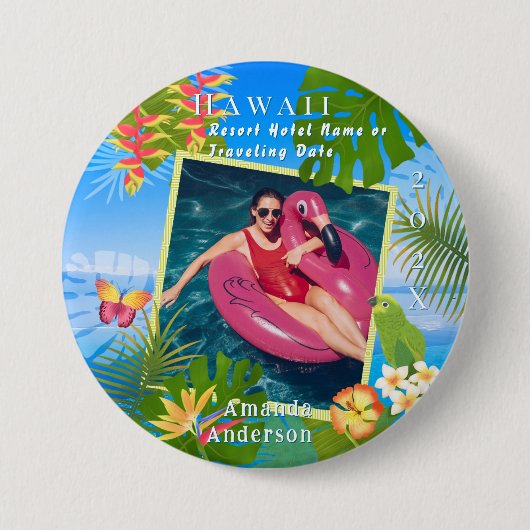 Tropical Paradise Memory Zee Foto Ronde Button 7,6 Cm (Voorkant)
