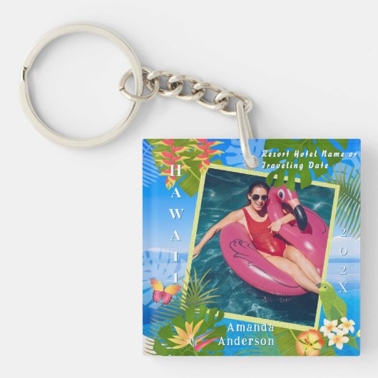 Tropical Paradise Memory Zee Foto Sleutelhanger (voorkant)