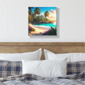 Tropical Paradise Ocean Uitzicht Canvas Afdruk (Insitu (Slaapkamer))