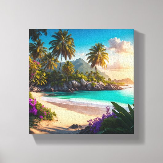 Tropical Paradise Ocean Uitzicht Canvas Afdruk (Voorkant)