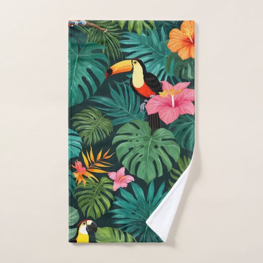 Tropical Paradise Oerwoud Pattern Bad Handdoek (Handdoek)