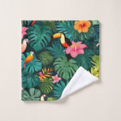 Tropical Paradise Oerwoud Pattern Bad Handdoek (Wasdoekje)