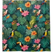 Tropical Paradise Oerwoud Pattern Douchegordijn (Voorkant)
