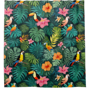Tropical Paradise Oerwoud Pattern Douchegordijn