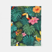Tropical Paradise Oerwoud Pattern Fleece Deken (Voorkant)
