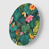Tropical Paradise Oerwoud Pattern Grote Klok (Hoek)