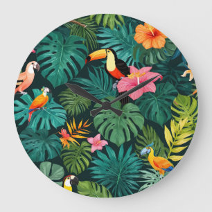 Tropical Paradise Oerwoud Pattern Grote Klok