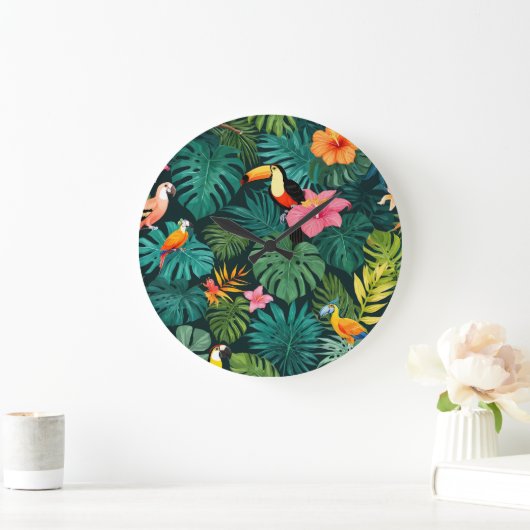 Tropical Paradise Oerwoud Pattern Grote Klok (Huis)