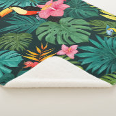 Tropical Paradise Oerwoud Pattern Sherpa Deken (3/4)
