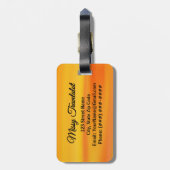 Tropical Paradise Orange Sunset Personalized Bagagelabel (Achterkant verticaal)