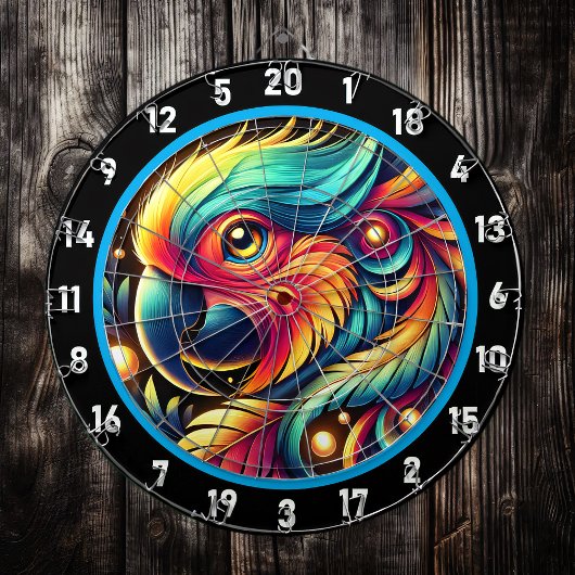Tropical Paradise Parrot Dartboard Decor Dartbord