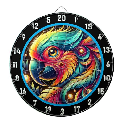 Tropical Paradise Parrot Dartboard Decor Dartbord (Voorkant)