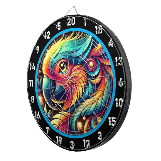 Tropical Paradise Parrot Dartboard Decor Dartbord (Voorkant Rechts)