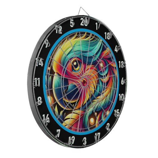 Tropical Paradise Parrot Dartboard Decor Dartbord (Voorkant Links)