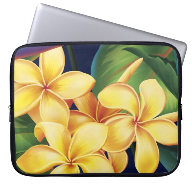 Tropical Paradise Plumeria Neopreen Wetsuit Laptop Sleeve (Voorkant)