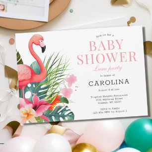 Tropical Paradise Roze Baby shower Kaart