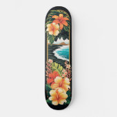 Tropical Paradise Strand & Bloemen Kunst Persoonlijk Skateboard (Voorkant)