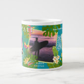 Tropical Paradise Travel Herinneringen Blauwgroen Grote Koffiekop (Voorkant)