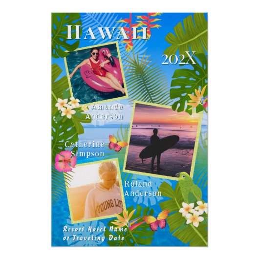 Tropical Paradise Travel Memory Foto Zee Perfect Poster (Voorkant)