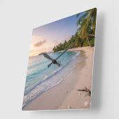 Tropical Paradise Vierkante Klok (Hoek)
