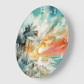 Tropical Paradise - Waterverf Beach Grote Klok (Hoek)