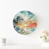 Tropical Paradise - Waterverf Beach Grote Klok (Huis)