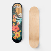 Tropical Paradise Zee Beach & Flowers Art Persoonlijk Skateboard (Voorkant)