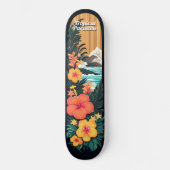 Tropical Paradise Zee Beach & Flowers Art Persoonlijk Skateboard (Voorkant)
