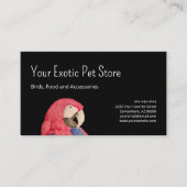 Tropical Parrot Bird Macaw Pet Store Back Visitekaartje (Voorkant)