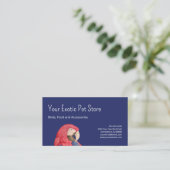 Tropical Parrot Bird Macaw Pet Store Blue Visitekaartje (Staand voorkant)