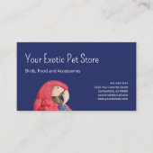 Tropical Parrot Bird Macaw Pet Store Blue Visitekaartje (Voorkant)