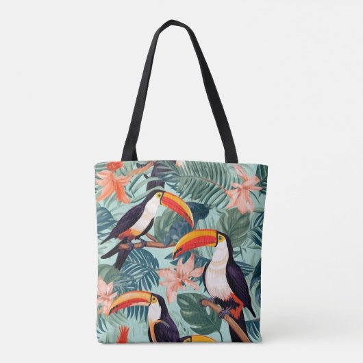 Tropical Parrot Canvas Canvas tas (Achterkant)