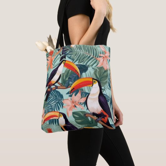 Tropical Parrot Canvas Canvas tas (Dichtbij)