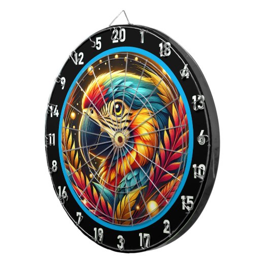 Tropical Parrot Dartboard voor leuke nachten Dartbord (Voorkant Rechts)