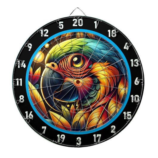 Tropical Parrot Dartboard voor leuke nachten Dartbord (Voorkant)