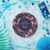 Tropical Parrot Happy Birthday Party Custom  Papieren Bordje (Feest)