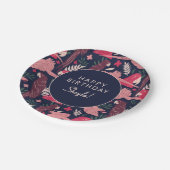 Tropical Parrot Happy Birthday Party Custom  Papieren Bordje (Gekanteld)